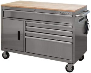 husky 52in. 5-drawer 1-door mobile workbench