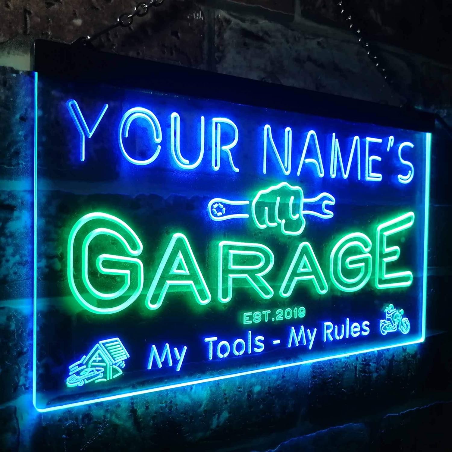 ADVPRO Personalized Your Name Est Year Theme Garage Man Cave Decor