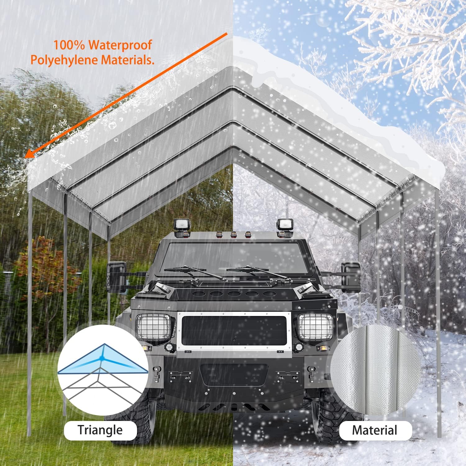 Carport Car Replacement Canopy Cover for Car Tent1