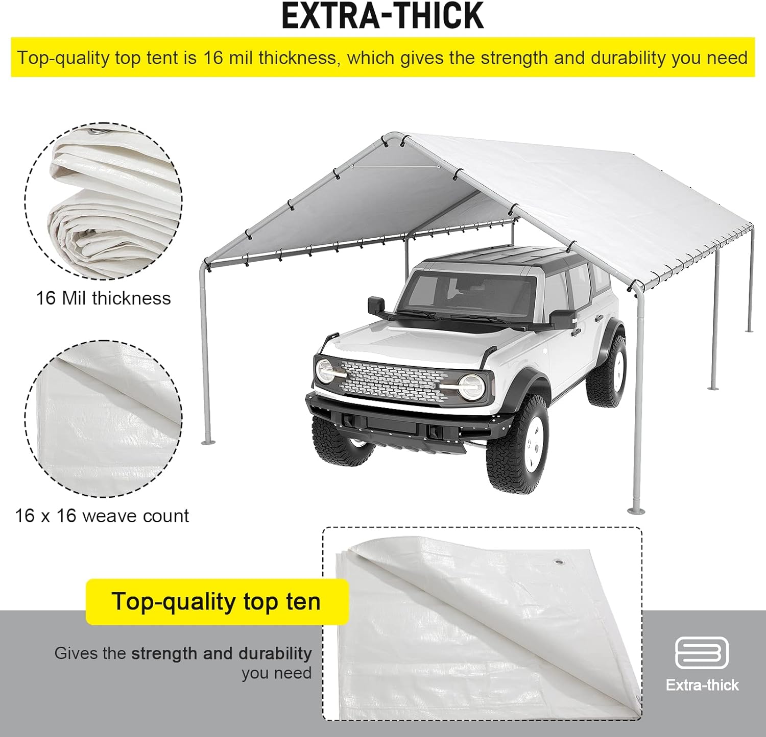 Carport Replacement Canopy Cover Garage Top Tent Shelter Tarp1