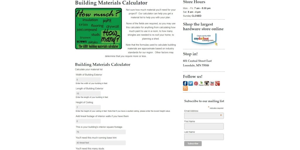 7 Free Garage Material Calculators Garagehold