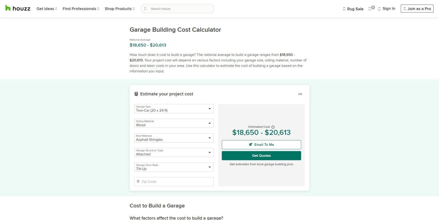 7 Free Garage Material Calculators Garagehold