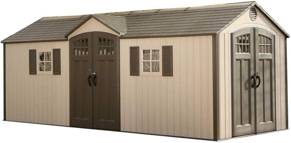 Lifetime 60127 20 x 8 Ft. Outdoor Storage Shed, Desert Sand1