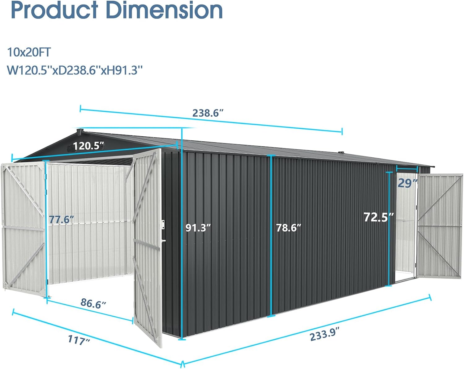 Ultra-Large Outdoor Storage Shed 20FT x 10FT1