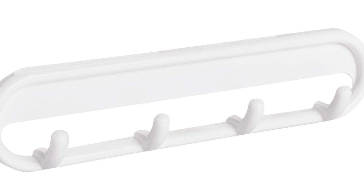 interDesign, White Multi Hook Rack, Pack of 15