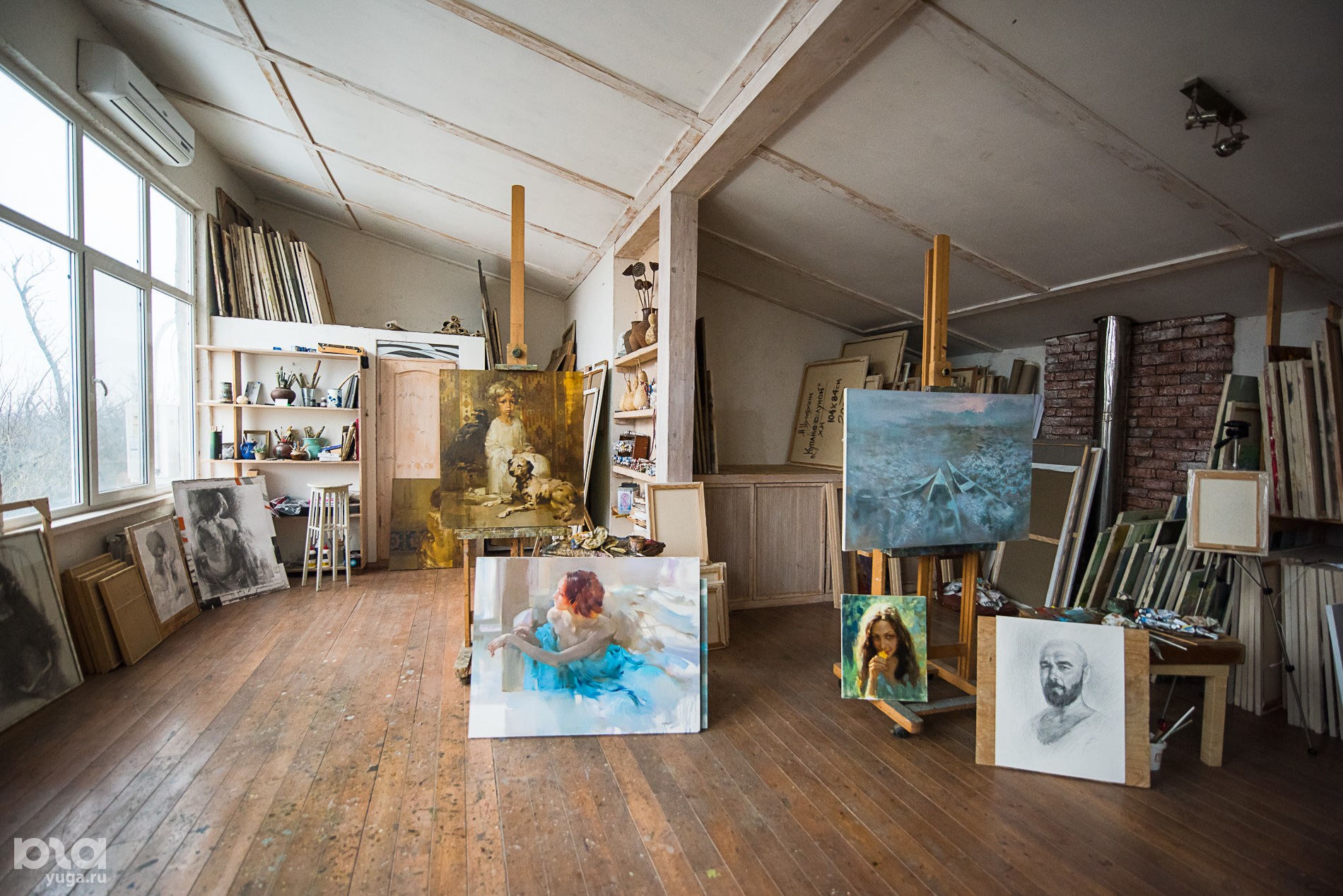 Bright and airy artist's studio