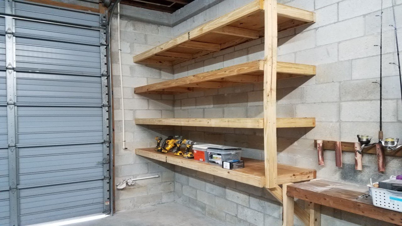 Custom-built shelving units to accommodate boat accessories