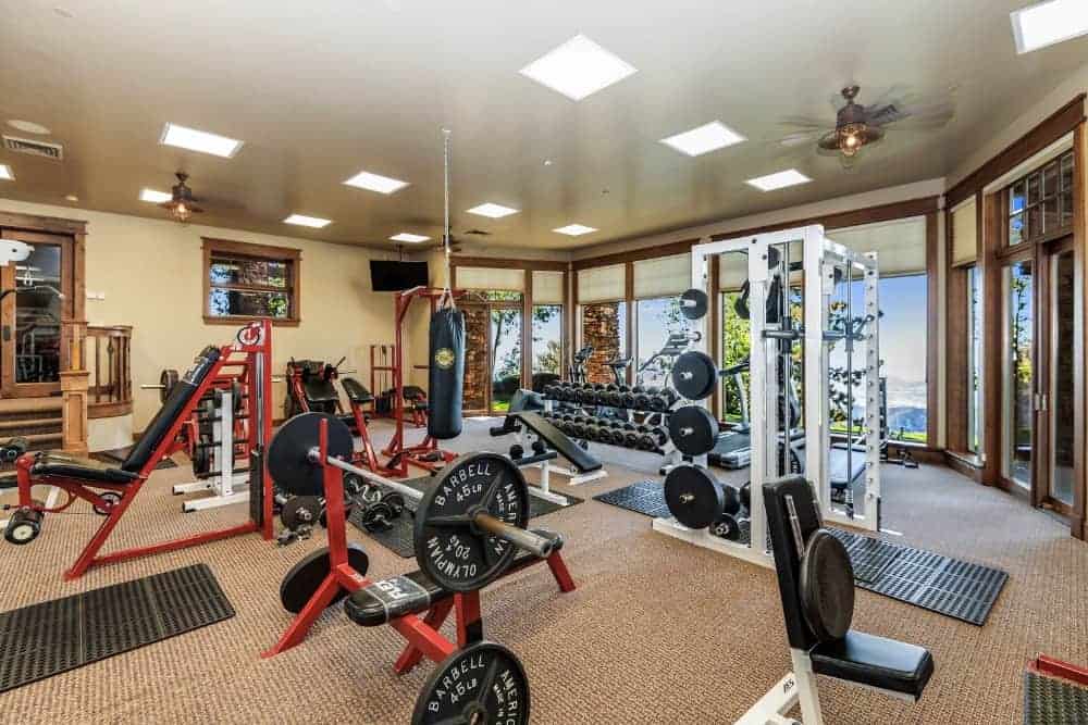 Home Gym with Cardio and Weights Area