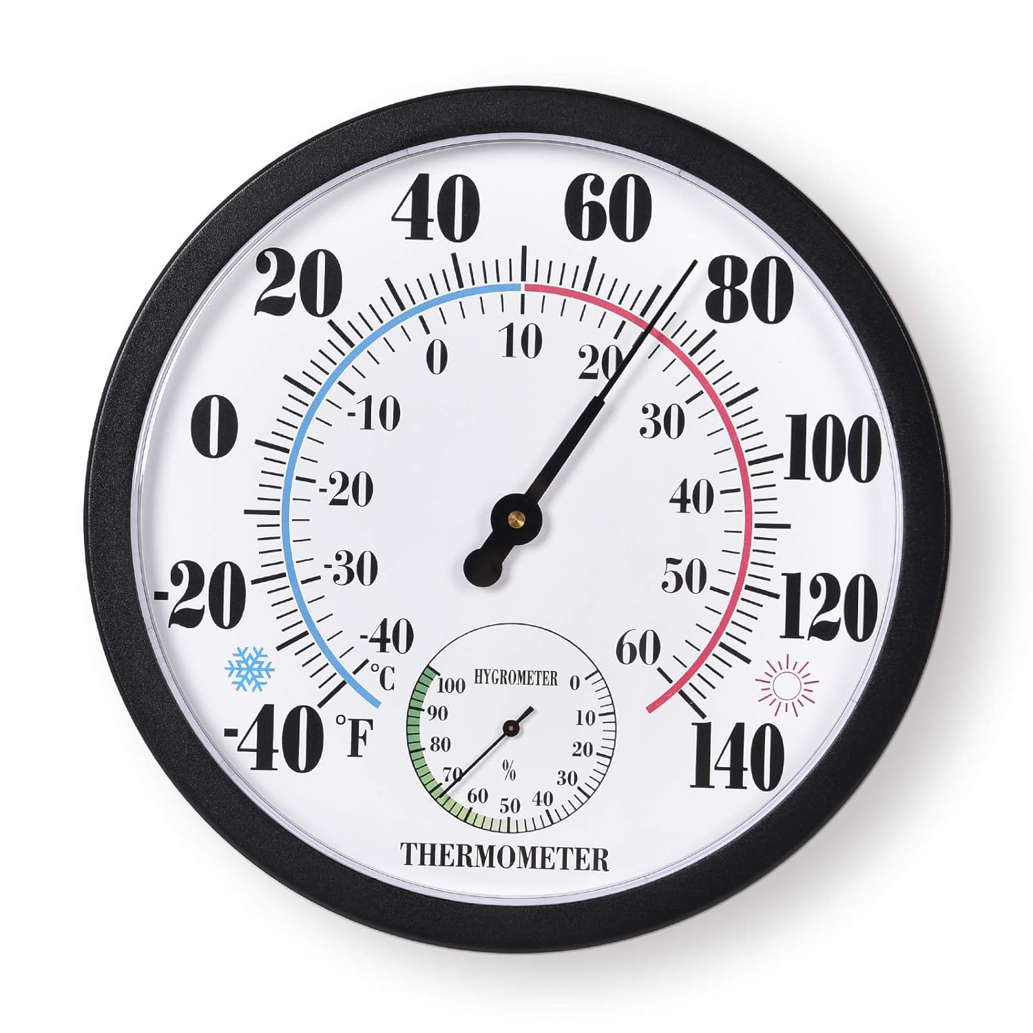 Indoor Outdoor Thermometer Large Numbers Wall