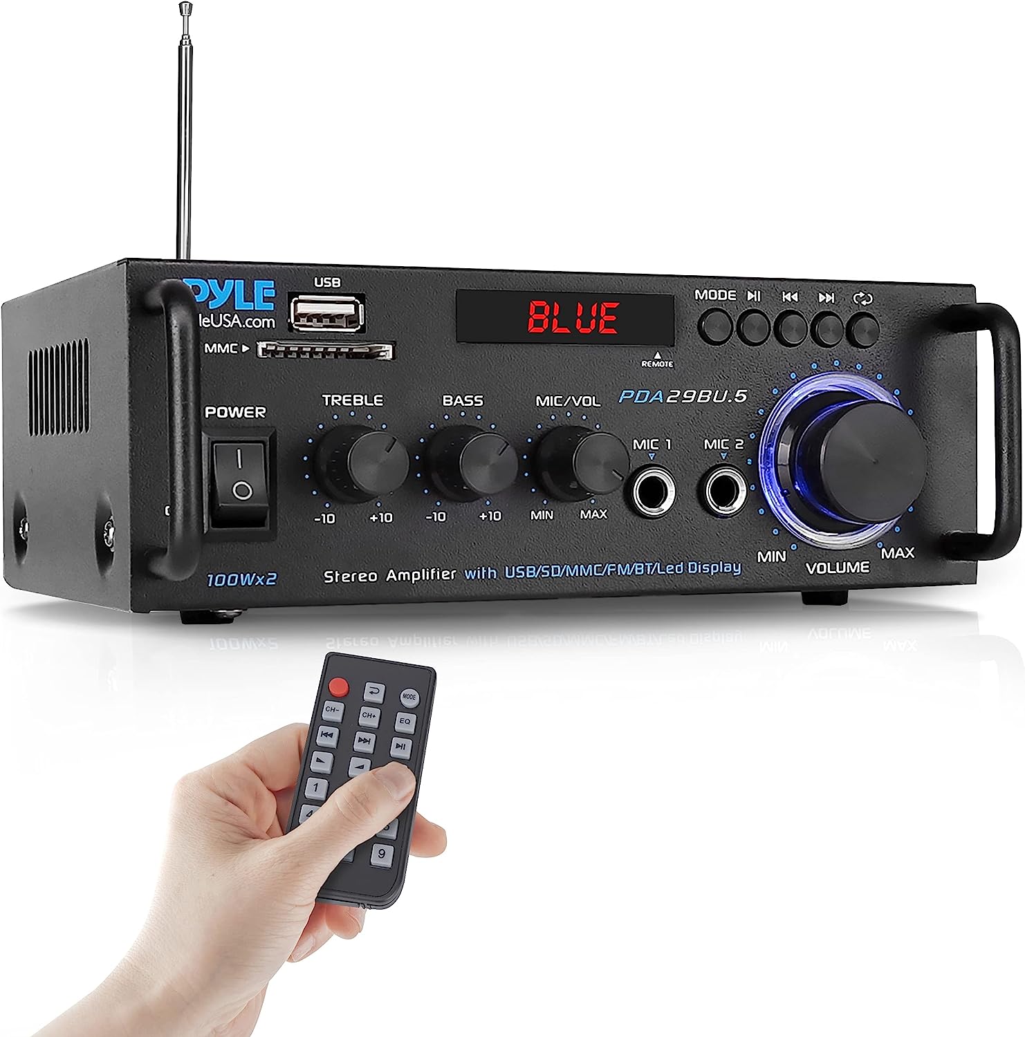 Pyle Wireless Bluetooth Stereo Power Amplifier 