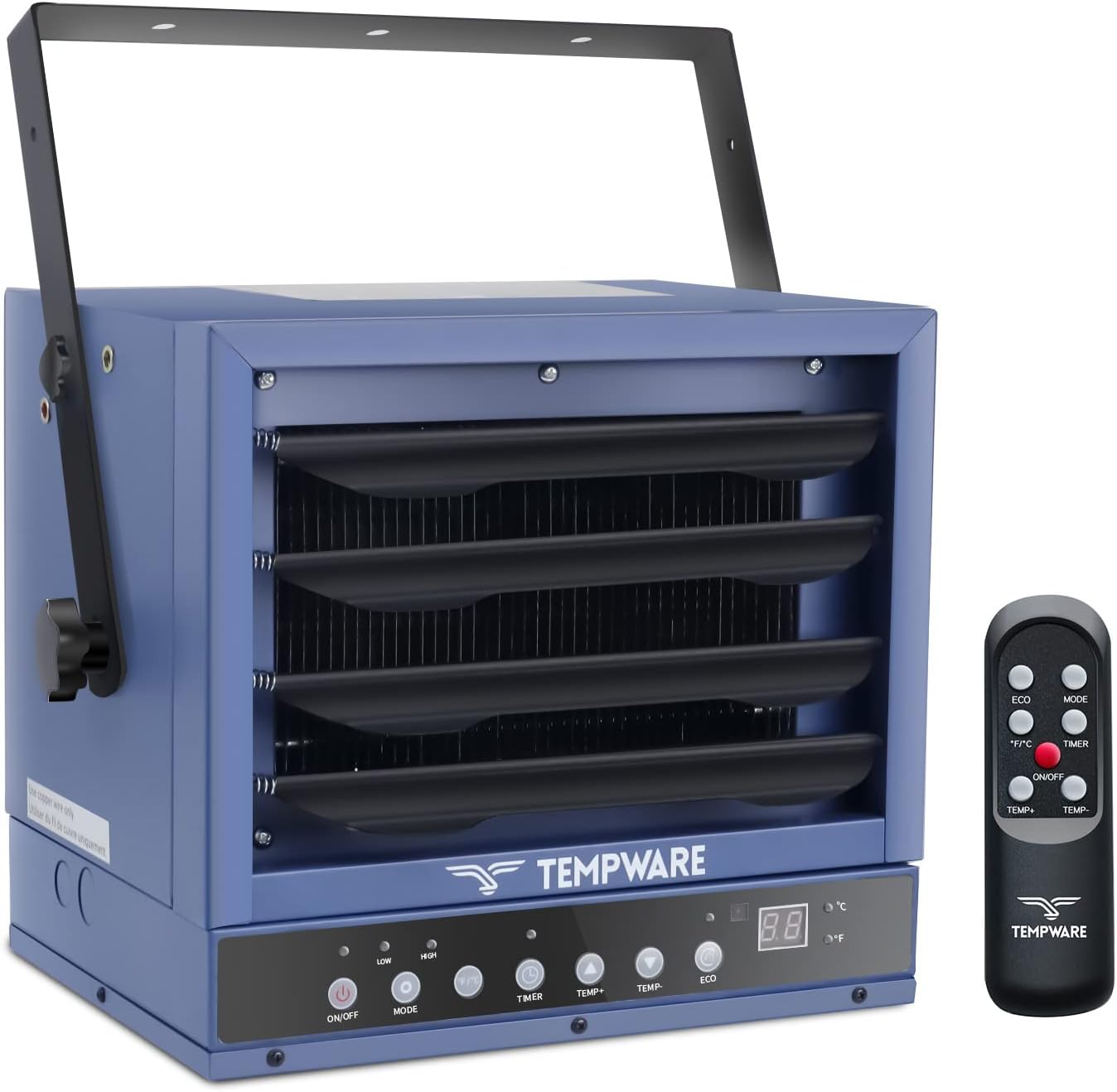 TEMPWARE Electric Garage Heater, 7500-Watt Digital Fan-Forced Ceiling Mount Shop Heater