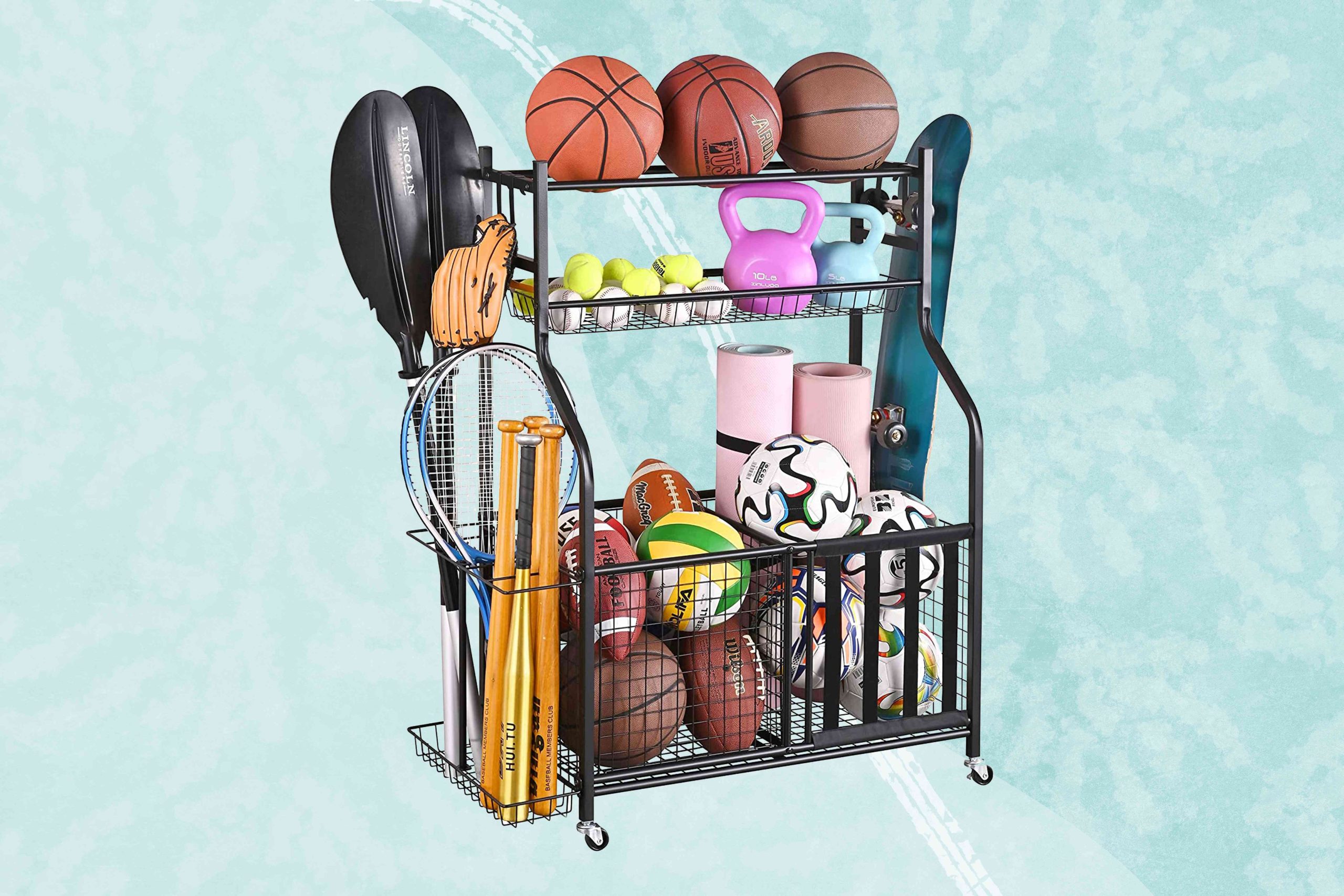 a sports equipment organizer