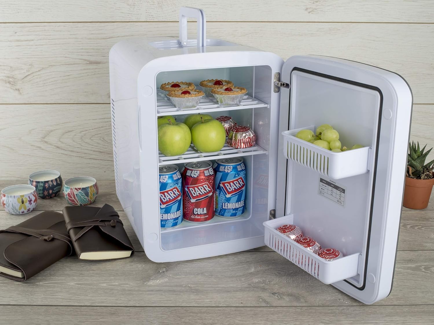 mini fridge and snack area
