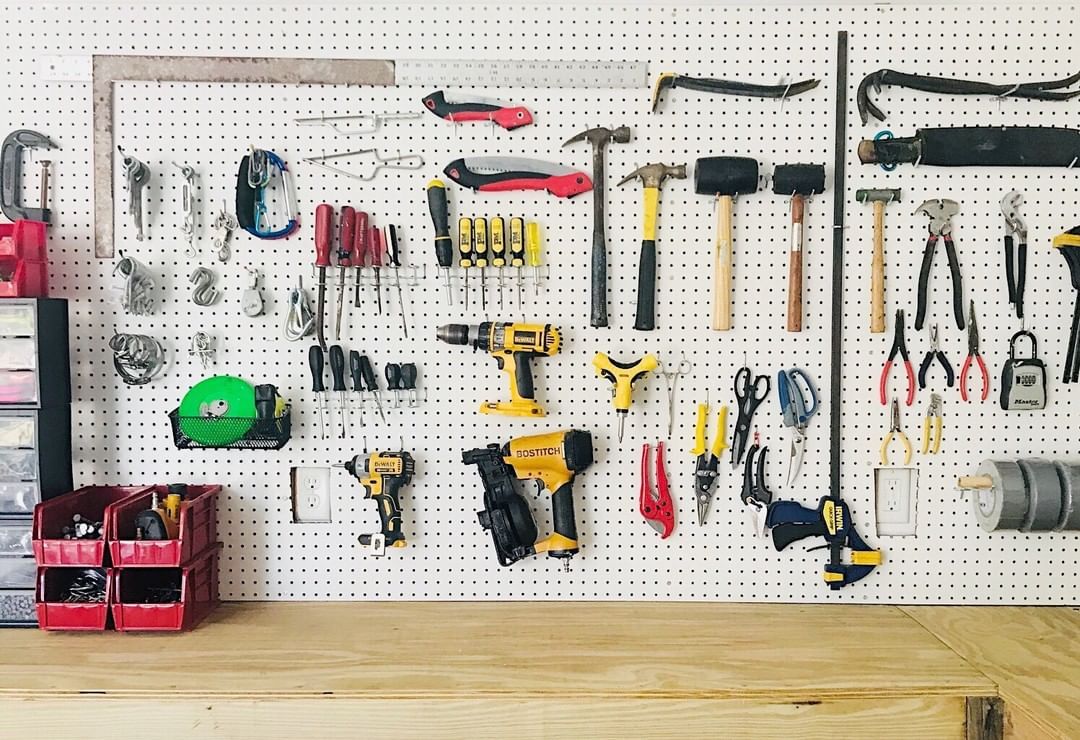 pegboard for tool organization