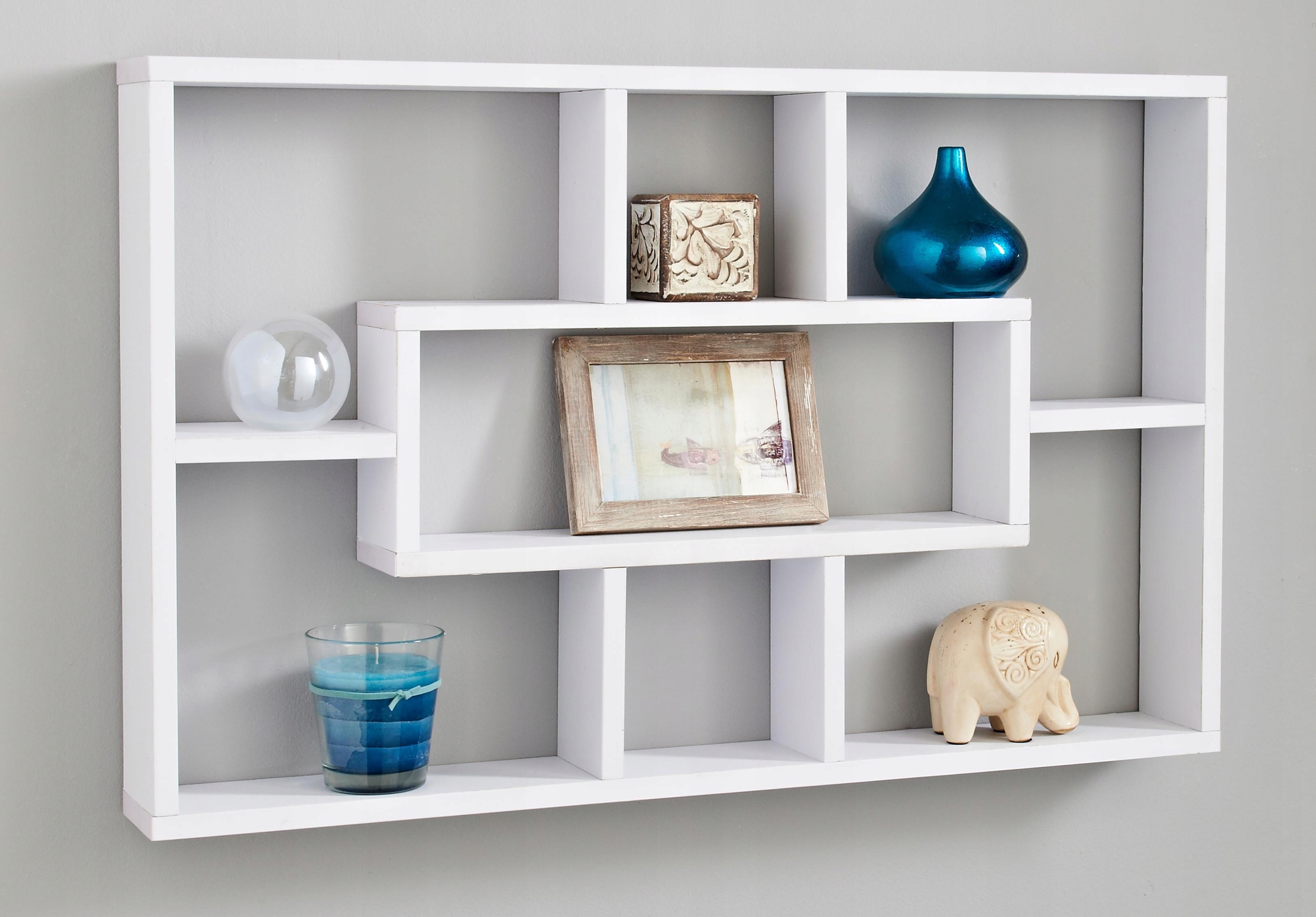 wall-mounted shelves for additional storage